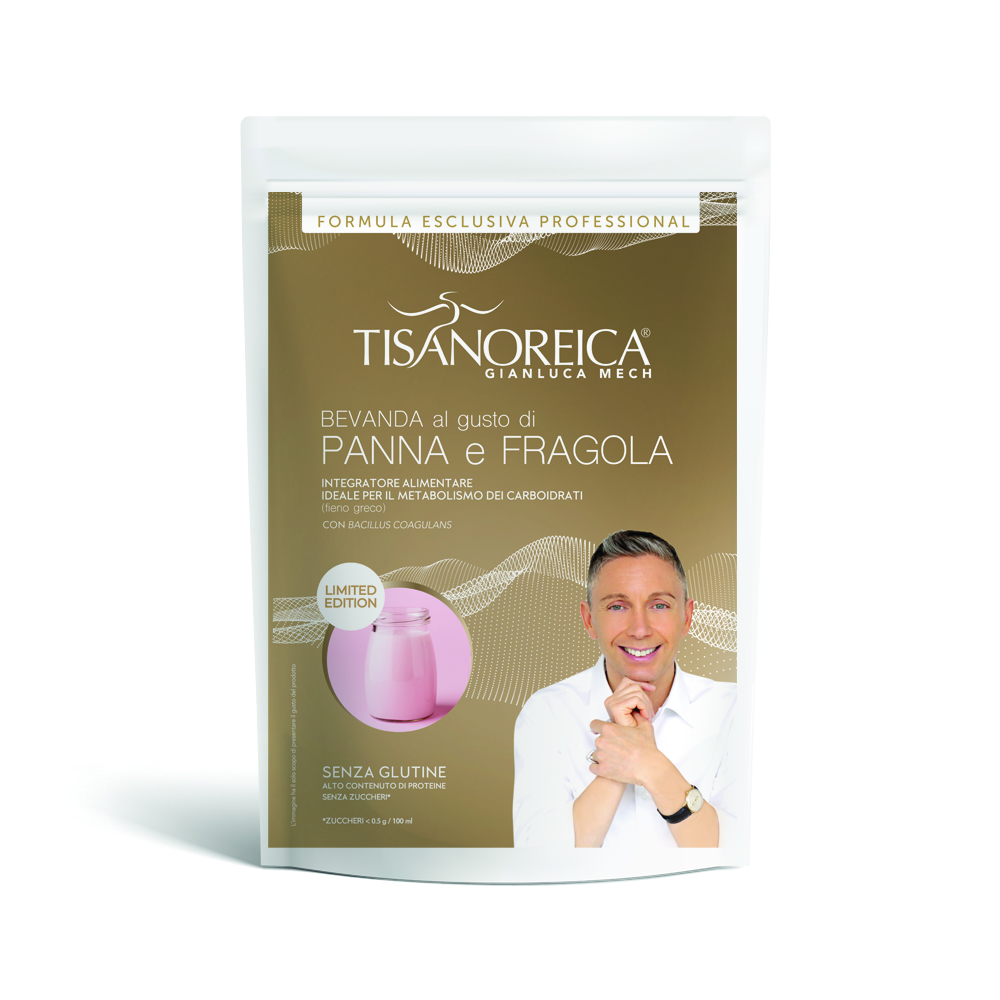 Bevanda al gusto di Panna e Fragola Tisanoreica Professional (500g)