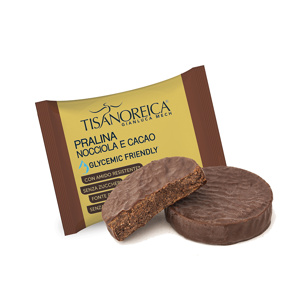 Tisanoreica Praline Nocciola e Cacao Ricoperte al Cioccolato - Glycemic Friendly (20x9g)